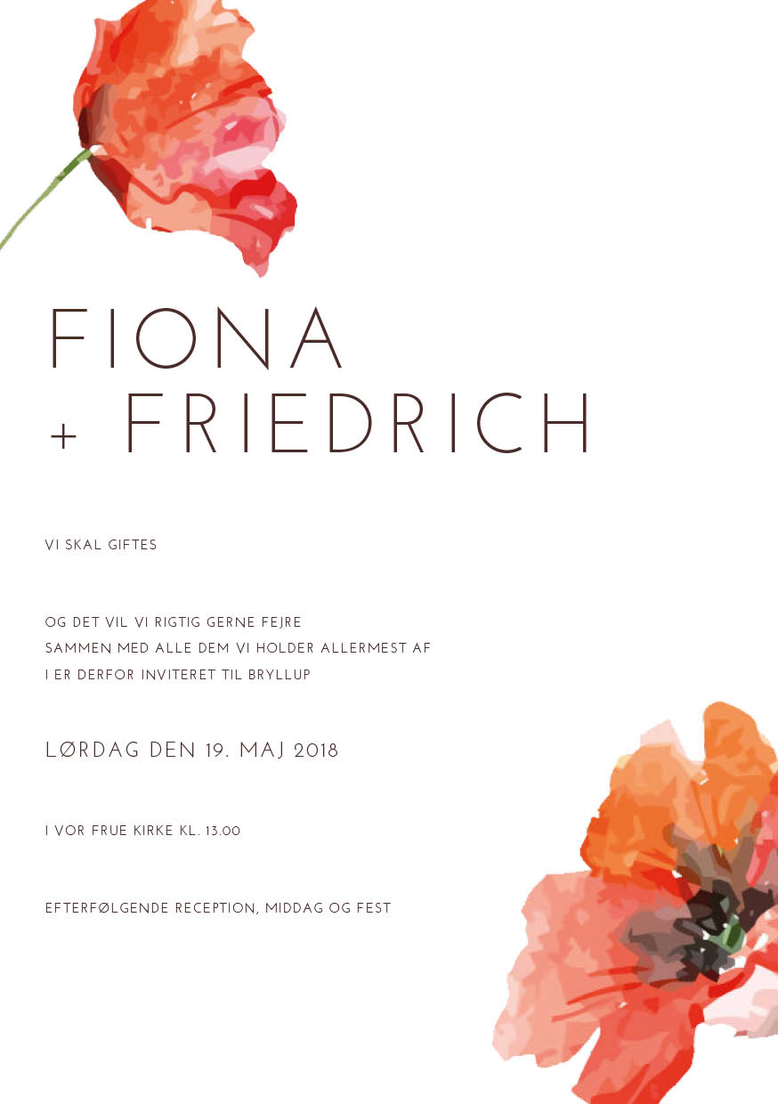 Invitationer - Fiona & Friedrich
